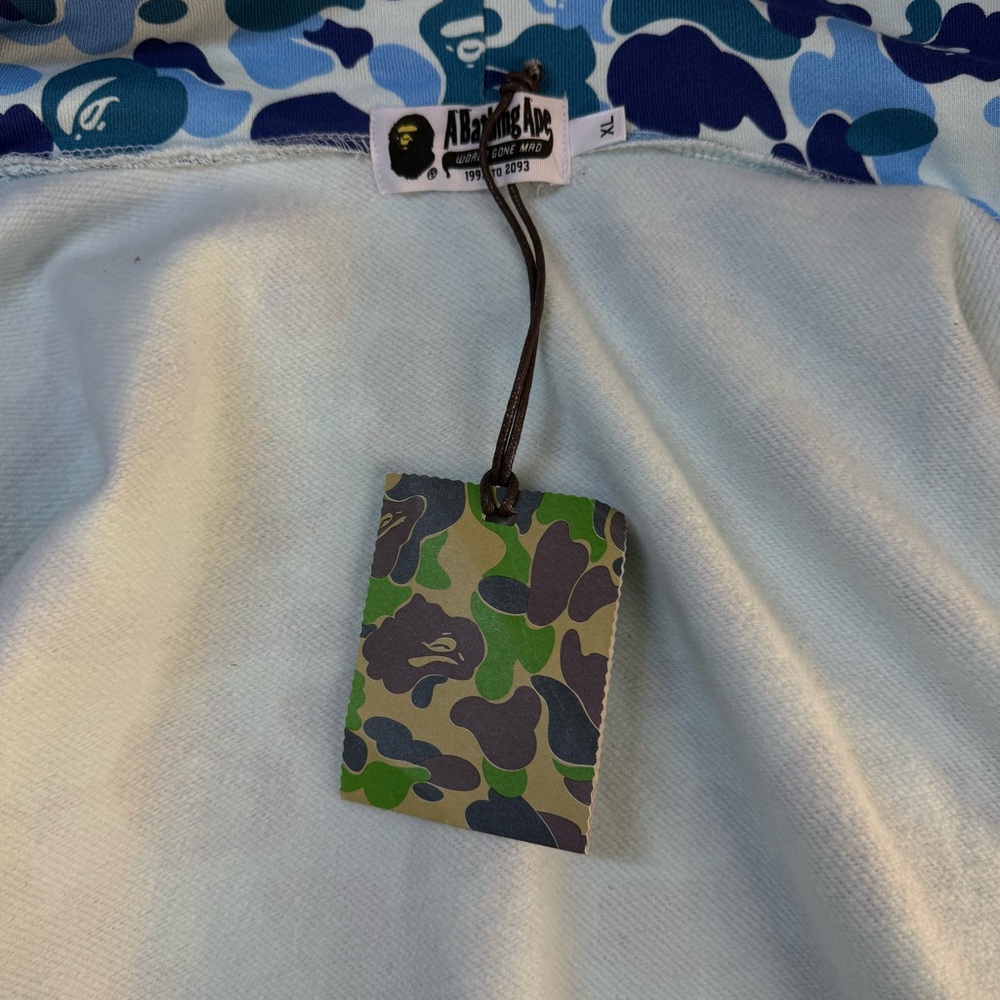 Bape Blue Camo Shark Zip Up Sweater - Picture 3 of 11